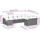  Vrtna sedežna garnitura 10-delna z blazinami črn poli ratan, (21113100) | Shoptok.si