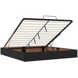 vidaXL Otomanski posteljni okvir z vzmetnicami črn 200x200cm um. usnje | Shoptok.si