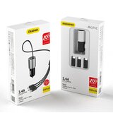 Dudao auto punjač 3,4 A sa ugrađenim 3u1 USB kabelom | shoptok.hr