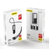 auto punjač 3,4 A sa ugrađenim 3u1 USB kabelom