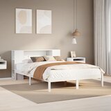 vidaXL Knjižna postelja brez vzmetnice bela 120x200 cm trdna borovina Cene
