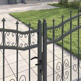 vidaXL Vrat z konico s ključavnico Siva 305 x 125 cm Jeklo | Shoptok.si