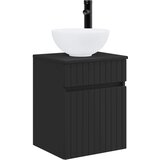 vidaXL Visoka umivalnik s police Črna 39 x 41 x 64,5 cm Inženirski les, (5000245516) | Shoptok.si