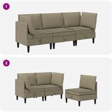  Set namještaja za dnevni boravak 3 pcs Kaki Tkanina | shoptok.hr