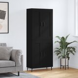  Visoka komoda crni 69,5x34x180 cm konstruirano drvo | shoptok.hr