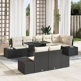 vidaXL Vrtni sofa set Set od 9 Crna i krem Cijene