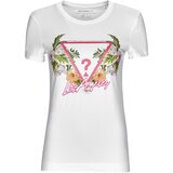 Guess SS CN TRIANGLE FLOWERS TEE Bijela Cijene
