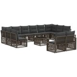 vidaXL Vrtna sedežna garnitura 13 pcs Siva poli ratan, (5000271206) | Shoptok.si