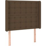  Posteljno vzglavje temno rjavo 93x16x118/128 cm blago, (20933492) | Shoptok.si