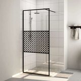 Pregrada za tuširanje s prozirnim staklom ESG 80 x 195 cm crna | shoptok.hr