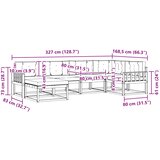  Set vanjskih sofa s jastukom 5 pcs Bijela i bež Poliester | Eponuda.com