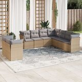 vidaXL 9-dijelni set vrtnih sofa s jastucima bež od poliratana | shoptok.hr