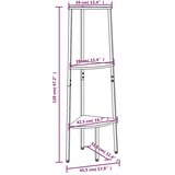  Kutne police s 3 razine svjetlosmeđe-crne 45,5 x 31,5 x 120 cm | shoptok.hr