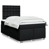 vidaXL Krevet box spring s madracem crni 120 x 190 cm od tkanine | shoptok.hr