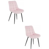  BERA stolica - svijetlo ružičasti baršun / crne noge x 2 | shoptok.hr