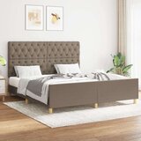  Okvir za krevet s uzglavljem smeđesivi 160 x 200 cm od tkanine | shoptok.hr