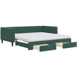  The Living Store Izvlečna dnevna postelja s predali tm. zelena 100x200 cm žamet - Izvlečna Dnevna Postelja, (21492515) | Shoptok.si