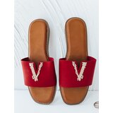 DStreet Klapki damskie SOLVINA czerwone | Shoptok.si