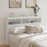 Ormarić za uzglavlje s LED svjetlima bijeli 160 x 17 x 102 cm | shoptok.hr
