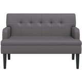  Klupa s naslonom siva 112 x 65 5 x 75 cm od umjetne kože | shoptok.hr