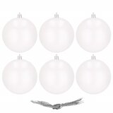  Set Kuglica za Božićno Drvce Bijele Boje 10 cm, 6 komada | shoptok.hr