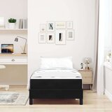 Box Postelja z vzmetnico z vzmetnico Črna 80 x 220 cm blago, (5000125760) | Shoptok.si