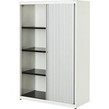 mauser Omara s prečnim rolojem, VxŠxG 1516 x 1000 x 432 mm, jeklena plošča, 3 police, čisto bele / aluminijaste / čisto bele barve | Shoptok.si