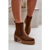 Boto Women's Heeled Boots Made Of Eco Suede Insulated Dark Brown Nevitas | ePonuda.com