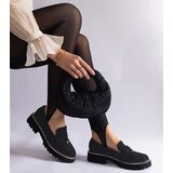 Gemre Black eco-suede moccasins decorated with rhinestones Henley | Shoptok.si