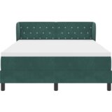 Box Spring Krevet s Madracem Tamno Zeleni 140x190 cm Baršun | shoptok.hr
