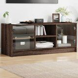  The Living Store TV omarica s steklenimi vrati rjavi hrast 102x37x42 cm - TV Omarica, (21555822) | Shoptok.si