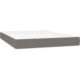 vidaXL Krevet box spring s madracem LED tamnosivi 140x190 cm tkanina | shoptok.hr