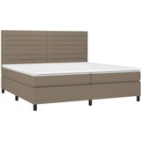  s oprugama i madracem smeđesivi 200x200 cm od tkanine | shoptok.hr