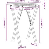  Blagovaonski stol X-oblika 50x50x75 cm od borovine i čelik | shoptok.hr