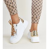 Gemre White and gold leather Atyaf sneakers | shoptok.hr