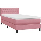 Box Spring krevet s madracem ružičasti 90x210 cm samt | shoptok.hr