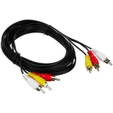 audio i video kabel (3m, 3x rca na 3x rca muški, crni)