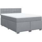 vidaXL Box spring posteljni z vzmetnico svetlo siv 140x190 cm blago, (21307505) Cene