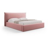 Milo Casa Ružičasti tapecirani bračni krevet s prostorom za odlaganje s podnicom 140x200 cm Elio – | shoptok.hr