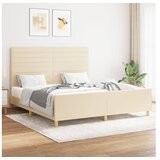  Za krevet s uzglavljem krem 160 x 200 cm od tkanine | shoptok.hr