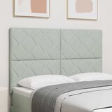  LED glava kreveta Svijetlo siva 160 cm Baršun - Svjetlosiva 160 cm Visoki uzglavlje Cijene