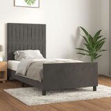 The Living Store Posteljni okvir z vzglavjem temno siv 100x200 cm žamet - Posteljni Okvir Z Vzglavjem, (21490280) | Shoptok.si