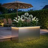  Vrtna posuda za sadnju s LED svjetlom Srebrna 50 x 100 x 48 cm Slike