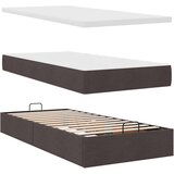 vidaXL Otomanski posteljni okvir z vzmetnico rjav 80x200 cm blago, (21606979) | Shoptok.si