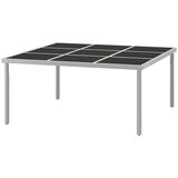  Vrtni blagovaonski stol 170 x 170 x 74,5 cm od stakla i čelika | shoptok.hr