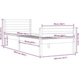  Okvir za krevet od masivnog drva crni 100 x 200 cm | shoptok.hr