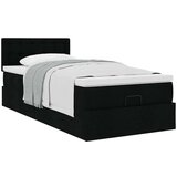  Otomanski okvir kreveta s madraca crni 90x190cm od tkanine | shoptok.hr