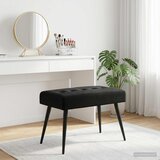  Klupa s gumbastim tkanjem Crna 60 x 40 x 45 cm Baršun | Eponuda.com
