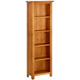 Furnova Knjižna omara 5-nadstropna 45x22x140 cm trdna hrastovina, (21932204) | Shoptok.si