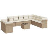 Maison Chic Seti vrtnega pohištva - Vrtna garnitura - Vrtni pohištvo set 11-delna z blazinami bež poli ratan, (21809764) | Shoptok.si